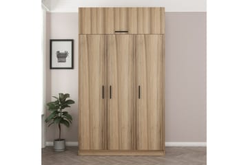 Minar Garderobeskap 135 cm i Mørkt Tre - Brun - Oppbevaring - Garderober & garderobesystem