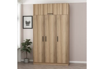 Minar Garderobeskap 135 cm i Mørkt Tre - Brun - Oppbevaring - Garderober & garderobesystem