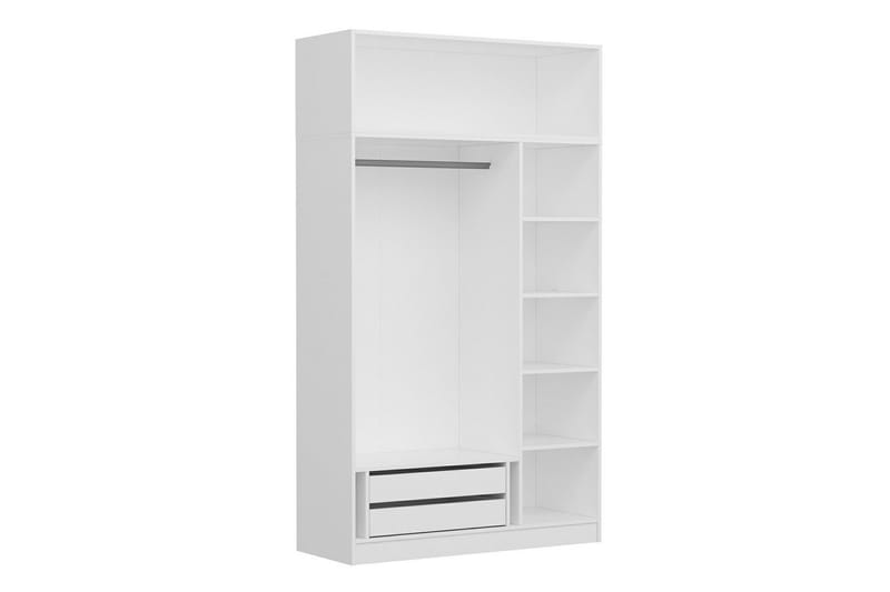 Minar Rektangulært Garderobeskap 135 cm i Tre - Hvit - Oppbevaring - Garderober & garderobesystem