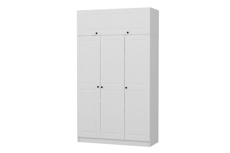 Minar Rektangulært Garderobeskap 135 cm i Tre - Hvit - Oppbevaring - Garderober & garderobesystem