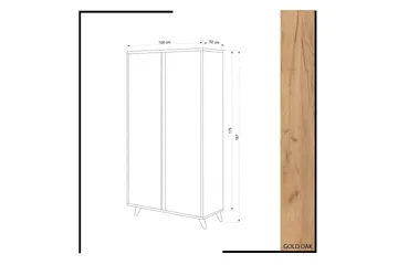 Mod Garderobeskap 100 cm i Malt Tre - Hvit|Brun - Oppbevaring - Garderober & garderobesystem