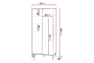 Monfort Garderobeskap 92x201 cm - Beige - Oppbevaring - Garderober & garderobesystem
