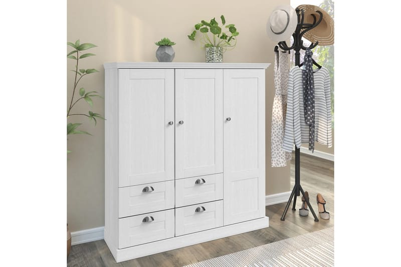 Motala Garderobe 122x130 cm - Hvit - Oppbevaring - Garderober & garderobesystem