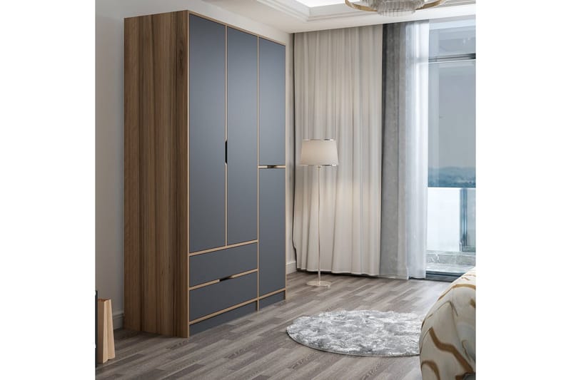 Munna Garderobe 140x208 cm - Antrasitt - Oppbevaring - Garderober & garderobesystem