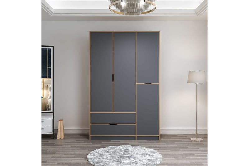 Munna Garderobe 140x208 cm - Antrasitt - Oppbevaring - Garderober & garderobesystem