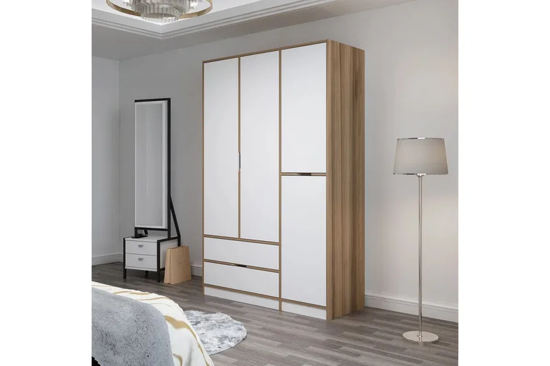 Munna Garderobe 140x208 cm - Hvit - Oppbevaring - Garderober & garderobesystem