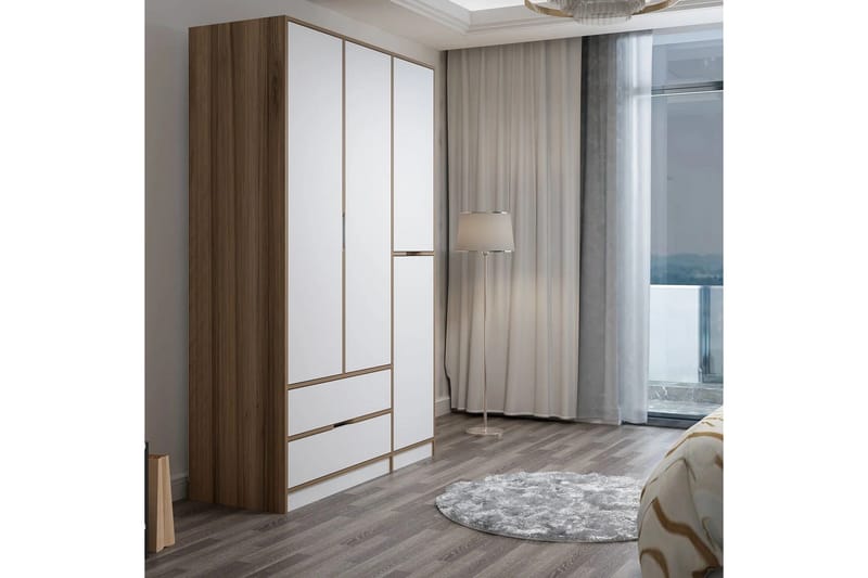 Munna Garderobe 140x208 cm - Hvit - Oppbevaring - Garderober & garderobesystem