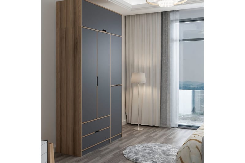 Munna Garderobe 140x253 cm - Antrasitt - Oppbevaring - Garderober & garderobesystem