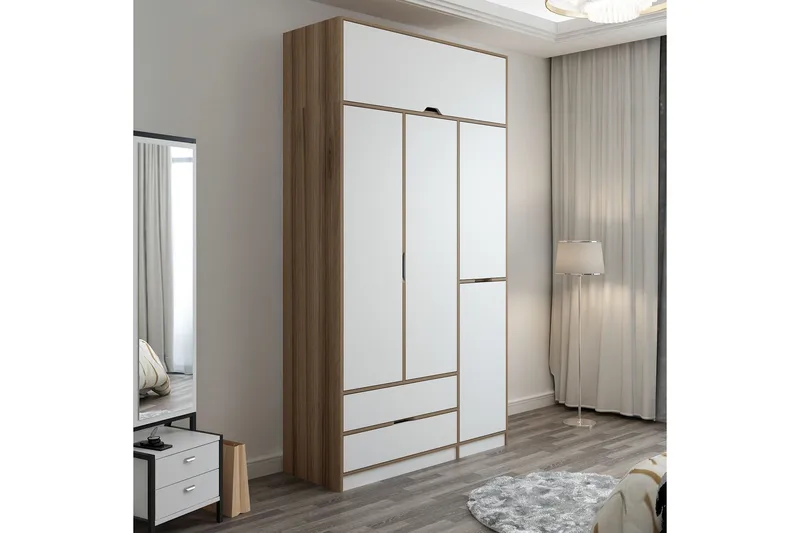 Munna Garderobe 140x253 cm - Hvit - Oppbevaring - Garderober & garderobesystem