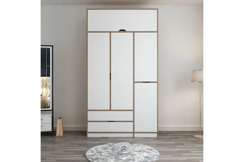 Munna Garderobe 140x253 cm - Hvit - Oppbevaring - Garderober & garderobesystem