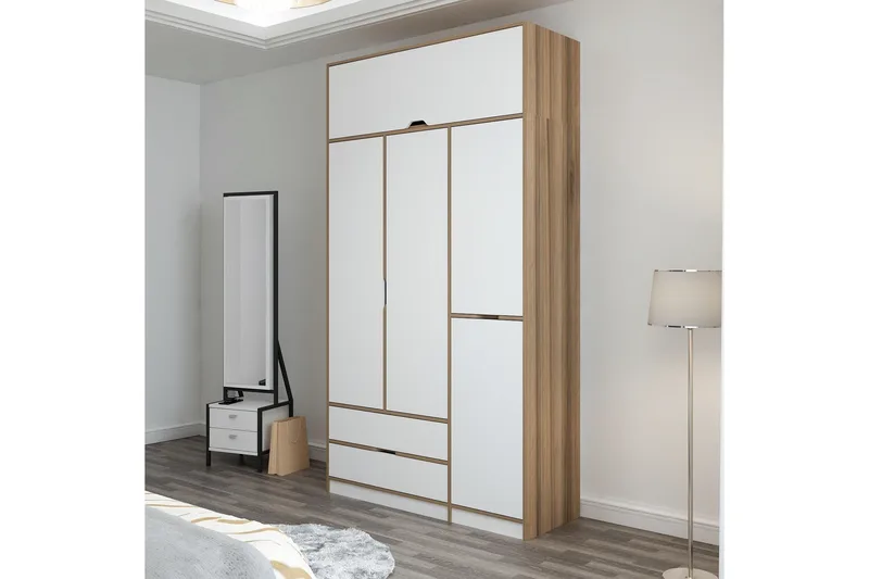 Munna Garderobe 140x253 cm - Hvit - Oppbevaring - Garderober & garderobesystem