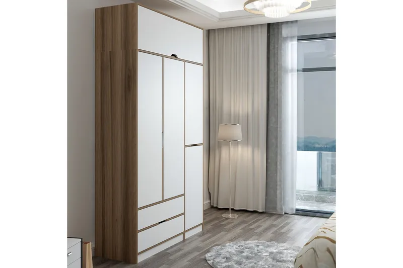 Munna Garderobe 140x253 cm - Hvit - Oppbevaring - Garderober & garderobesystem