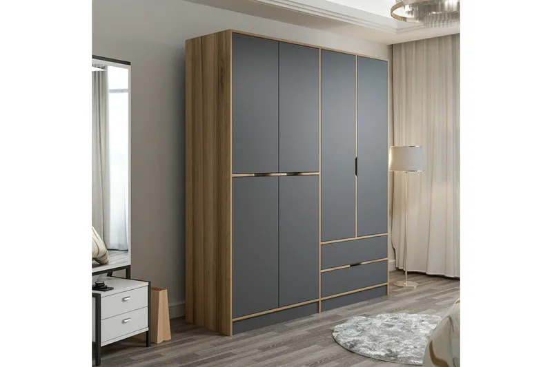 Munna Garderobe 180 cm - Grå - Oppbevaring - Garderober & garderobesystem