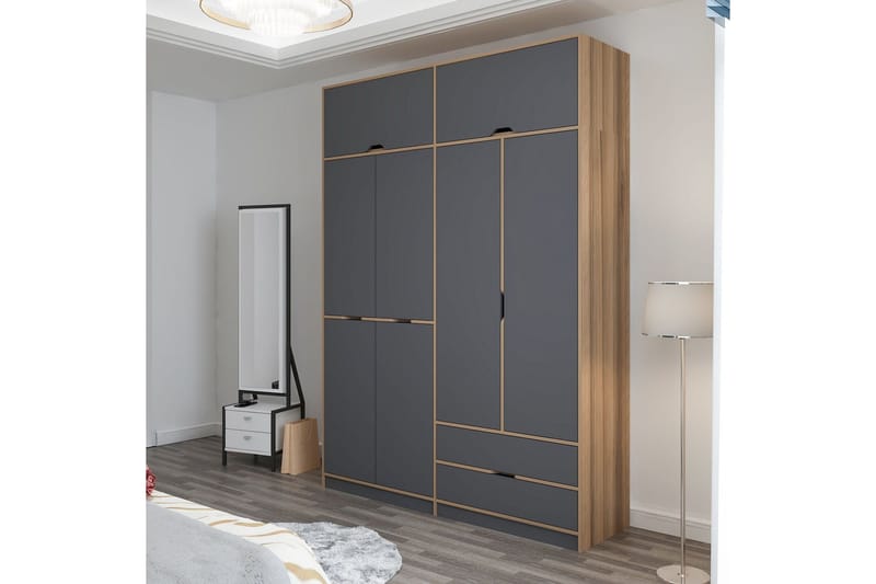 Munna Garderobe 185x253 cm - Antrasitt - Oppbevaring - Garderober & garderobesystem