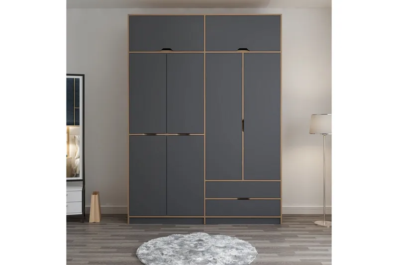 Munna Garderobe 185x253 cm - Antrasitt - Oppbevaring - Garderober & garderobesystem