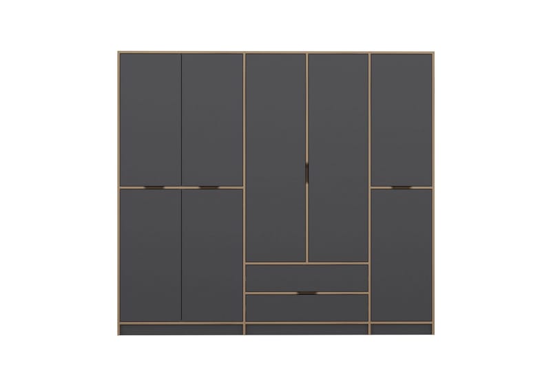 Munna Garderobe 232x208 cm - Antrasitt - Oppbevaring - Garderober & garderobesystem