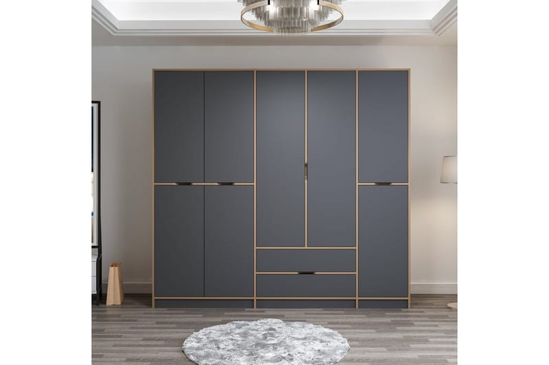Munna Garderobe 232x208 cm - Antrasitt - Oppbevaring - Garderober & garderobesystem