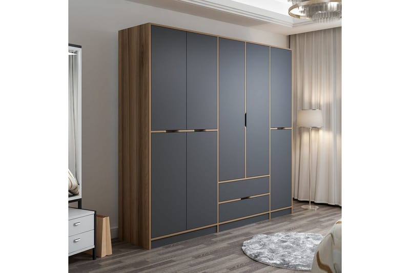 Munna Garderobe 232x208 cm - Antrasitt - Oppbevaring - Garderober & garderobesystem