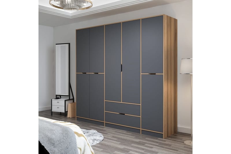 Munna Garderobe 232x208 cm - Antrasitt - Oppbevaring - Garderober & garderobesystem