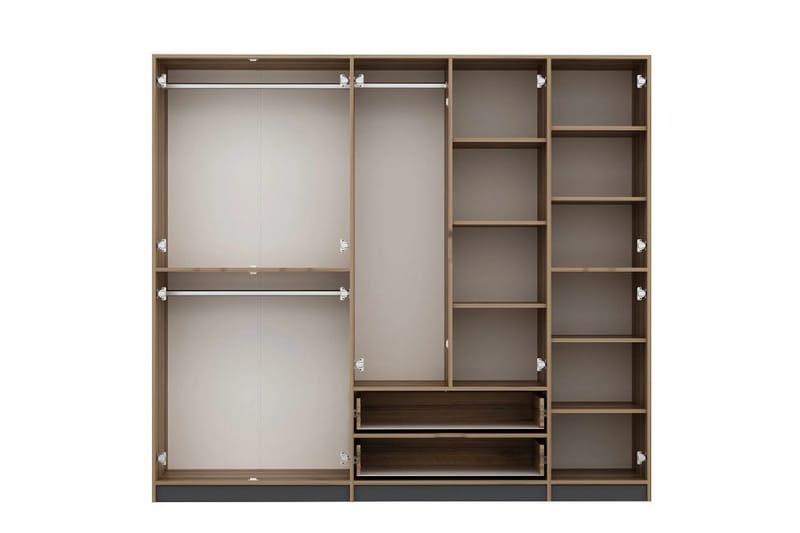 Munna Garderobe 232x208 cm - Antrasitt - Oppbevaring - Garderober & garderobesystem