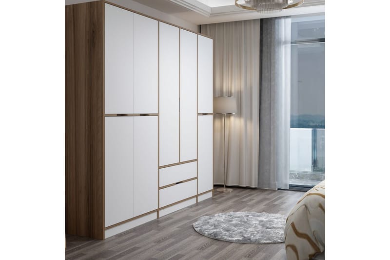 Munna Garderobe 232x208 cm - Hvit - Oppbevaring - Garderober & garderobesystem