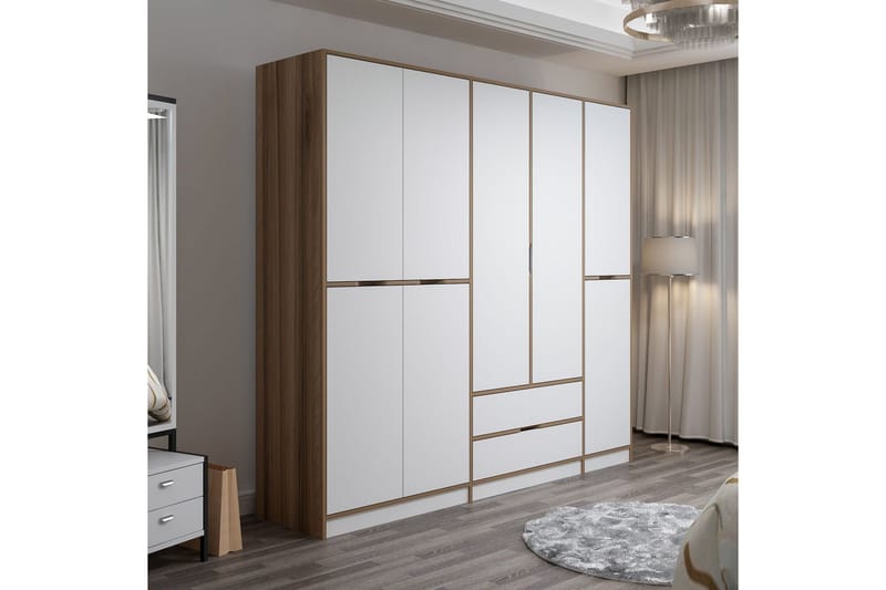 Munna Garderobe 232x208 cm - Hvit - Oppbevaring - Garderober & garderobesystem