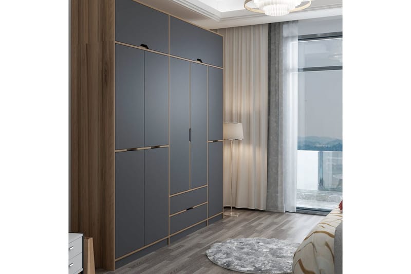 Munna Garderobe 232x253 cm - Antrasitt - Oppbevaring - Garderober & garderobesystem