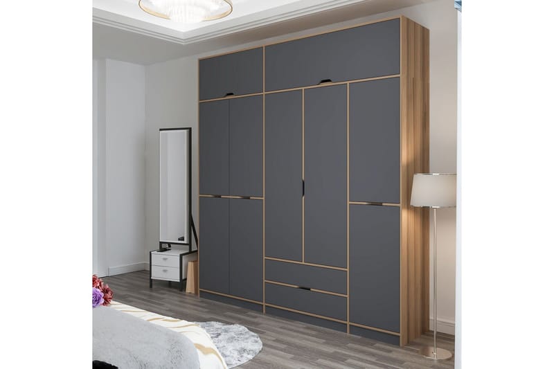 Munna Garderobe 232x253 cm - Antrasitt - Oppbevaring - Garderober & garderobesystem