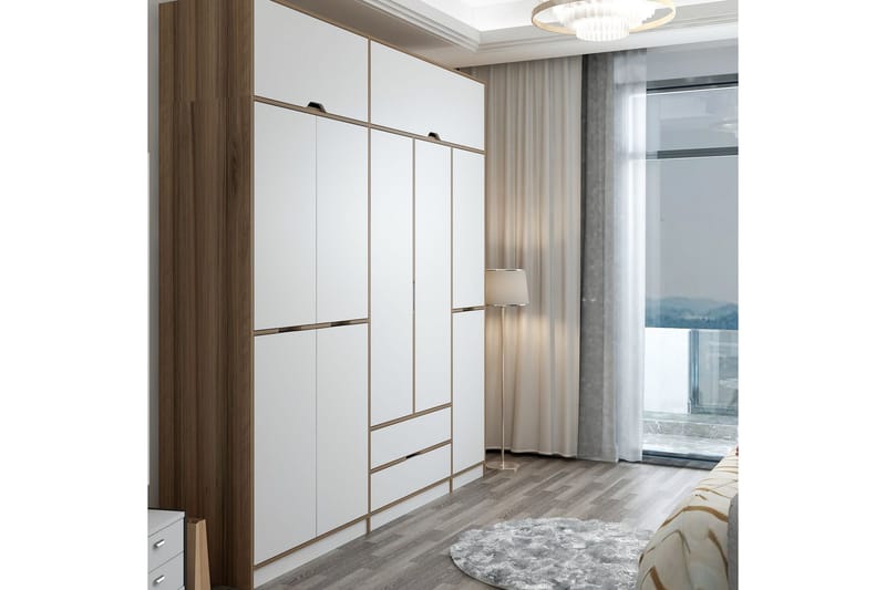 Munna Garderobe 232x253 cm - Hvit - Oppbevaring - Garderober & garderobesystem