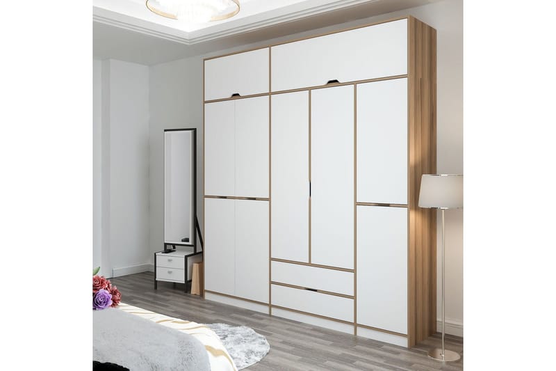 Munna Garderobe 232x253 cm - Hvit - Oppbevaring - Garderober & garderobesystem