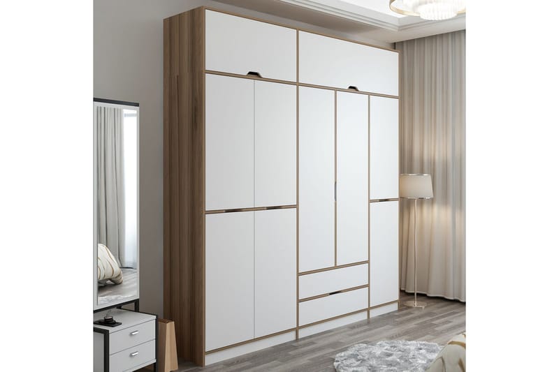 Munna Garderobe 232x253 cm - Hvit - Oppbevaring - Garderober & garderobesystem