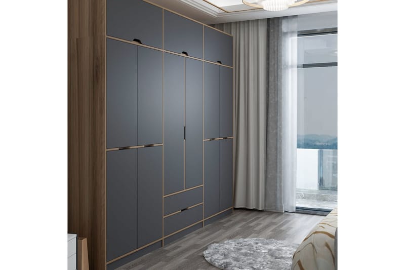 Munna Garderobe 277x253 cm - Antrasitt - Oppbevaring - Garderober & garderobesystem