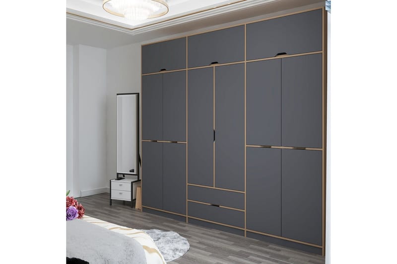 Munna Garderobe 277x253 cm - Antrasitt - Oppbevaring - Garderober & garderobesystem