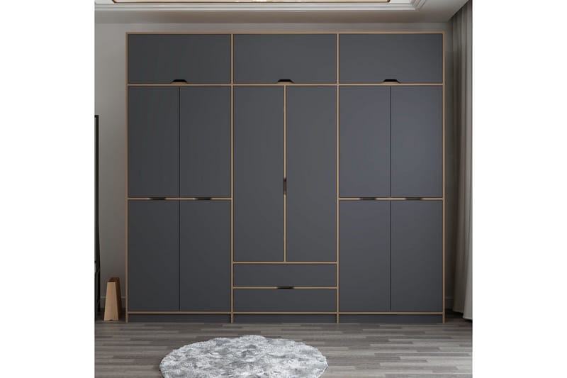 Munna Garderobe 277x253 cm - Antrasitt - Oppbevaring - Garderober & garderobesystem
