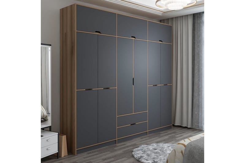 Munna Garderobe 277x253 cm - Antrasitt - Oppbevaring - Garderober & garderobesystem