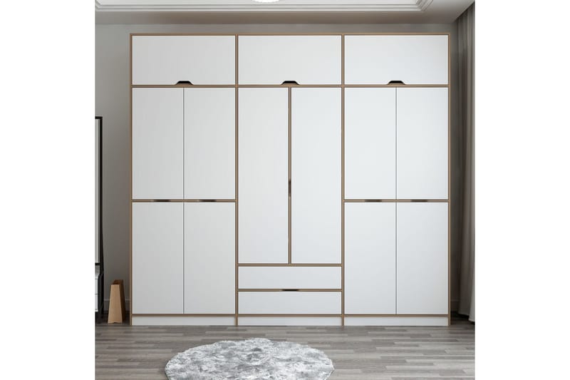 Munna Garderobe 277x253 cm - Hvit - Oppbevaring - Garderober & garderobesystem