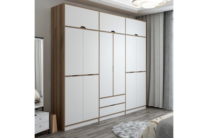 Munna Garderobe 277x253 cm - Hvit - Oppbevaring - Garderober & garderobesystem