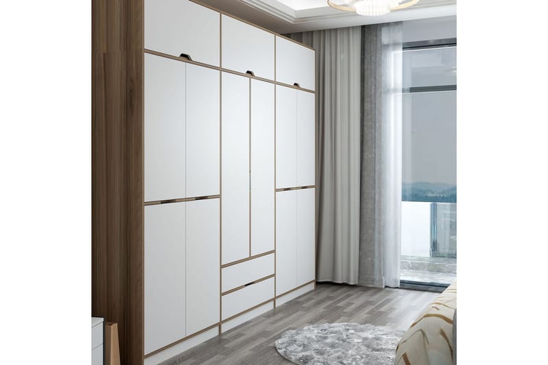 Munna Garderobe 277x253 cm - Hvit - Oppbevaring - Garderober & garderobesystem
