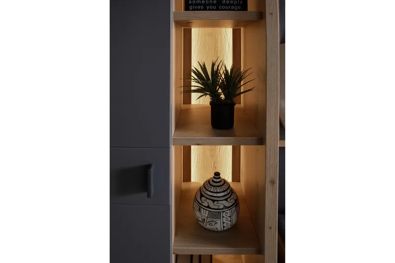 Nacimento Oppbevaringsskap 37x76 cm - Grå/Natur - Oppbevaring - Garderober & garderobesystem