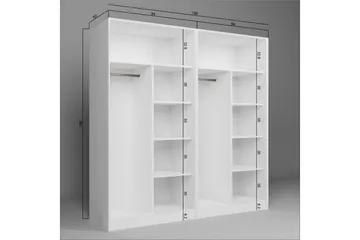 Nagouri Garderobe 188x190 cm - Hvit - Oppbevaring - Garderober & garderobesystem