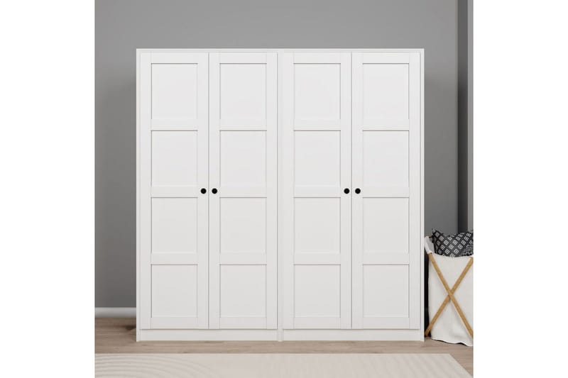 Nagouri Garderobe 188x190 cm - Hvit - Oppbevaring - Garderober & garderobesystem
