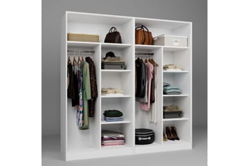 Nagouri Garderobe 188x190 cm - Hvit - Oppbevaring - Garderober & garderobesystem