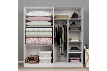 Nagouri Garderobe 188x190 cm - Hvit - Oppbevaring - Garderober & garderobesystem