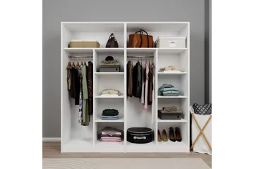 Nagouri Garderobe 188x190 cm - Hvit - Oppbevaring - Garderober & garderobesystem