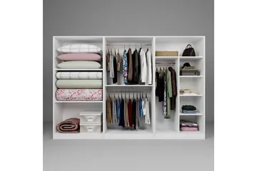 Nagouri Garderobe 280x190 cm - Hvit - Oppbevaring - Garderober & garderobesystem