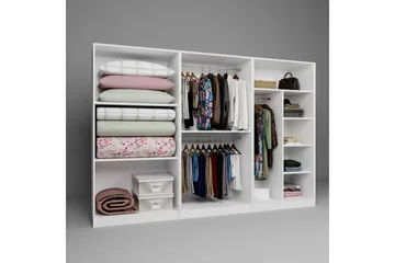 Nagouri Garderobe 280x190 cm - Hvit - Oppbevaring - Garderober & garderobesystem