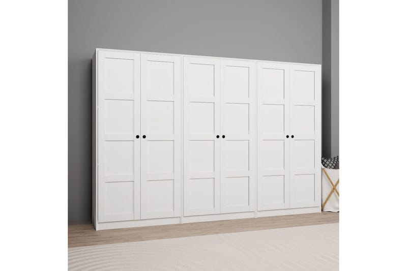 Nagouri Garderobe 280x190 cm - Hvit - Oppbevaring - Garderober & garderobesystem