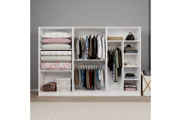 Nagouri Garderobe 280x190 cm - Hvit - Oppbevaring - Garderober & garderobesystem