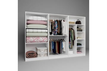 Nagouri Garderobe 280x190 cm - Hvit - Oppbevaring - Garderober & garderobesystem