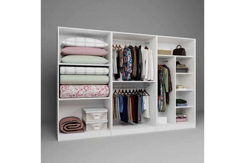 Nagouri Garderobe 280x190 cm - Hvit - Oppbevaring - Garderober & garderobesystem